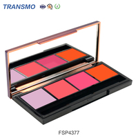 Palette de fard à paupières carrée 4 couleurs de luxe personnalisée étui compact emballage cosmétique pour maquillage avec miroir