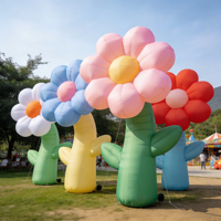 Modèle de ballon gonflable lumineux personnalisé à thème fleur de cerisier, suspendu, étanche IP65 pour usage extérieur