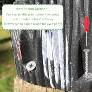 Ahuyentador de Aves Realista de Plástico con Cabeza Giratoria, Impermeable, Fácil de Instalar para Control de Plagas en Jardines Exteriores - Product Image 3