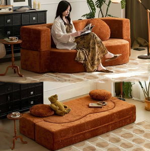 Sofá Cama Plegable <span class=keywords><strong>2</strong></span> <span class=keywords><strong>en</strong></span> <span class=keywords><strong>1</strong></span> Moderno con Cojín de Tela Gruesa para Apartamento o Sala de Estar, Asiento Relajante - Product Image 2