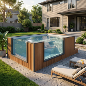 Mini <span class=keywords><strong>piscine</strong></span> jacuzzi <span class=keywords><strong>hors</strong></span> <span class=keywords><strong>sol</strong></span>, <span class=keywords><strong>piscine</strong></span> conteneurisée, <span class=keywords><strong>piscine</strong></span> avec fenêtre en verre, <span class=keywords><strong>piscine</strong></span> préfabriquée extérieure pour jardin, toit ou terrasse - Product Image 2
