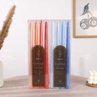 Ensemble de 4 bougies coniques dégradées sans parfum, 30 cm, sans fumée, pour mariage, anniversaire, dîner
