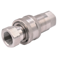 HAL-LOK GT-02T-SP Double auto-étanche, poli, en acier inoxydable forgé, 25 Mpa, 1/8-2 pouces. Raccord rapide haute pression
