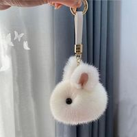 Porte-clés en peluche de lapin super doux, mini breloques pour sac, adorables jouets en peluche, accessoires de voiture unisexes
