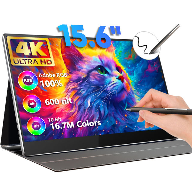 Sibolan 15.6 Inch 4K Portable Gaming Monitor 60Hz Refresh Rate Touch Screen with OEM PS5 Stylus Pen Designed for PC Use