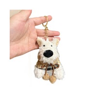 Porte-clés en peluche chiot West Highland Terrier ODM, pendentif pour sac à dos, jouet en coton PP, cadeau anti-stress rembourré