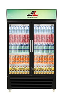 Réfrigérateur commercial à double porte personnalisé avec vitrine en verre, réfrigérateur vertical avec porte transparente - Product Image 2