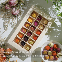 Boules de Fleurs Bio Éclatantes 18 Pièces/Boîte Hibiscus Jasmin Lys Rose Pivoine Chrysanthème Osmanthus Faits Main 5g Cadeau Acceptation OEM