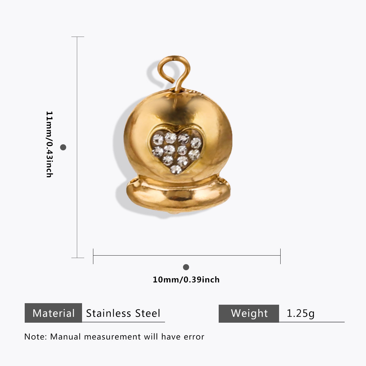 Cloches dorées-amour = 2 pièces