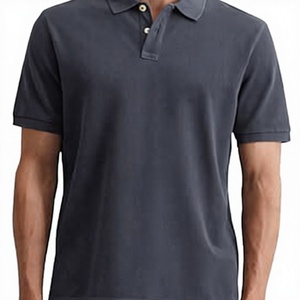 Chemise tricotée pour homme à manches courtes en coton biologique avec poche, anti-plis, décontractée, pour affaires et sport, imprimé numérique, logo personnalisé - Product Image 1