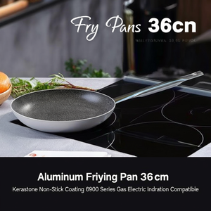 Padella Alluminio antiaderente (36cm) PROFESSIONALE SERIE 6900 Alluminato e Nero 6900 36 - Product Image 3