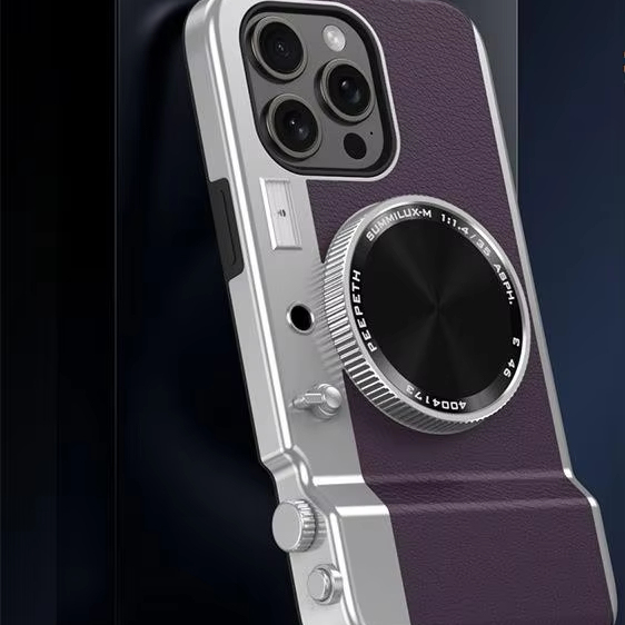 ELGZ for 14 Pro Max Leather Waterproof Shockproof Street Fashion Mobile Phone Case