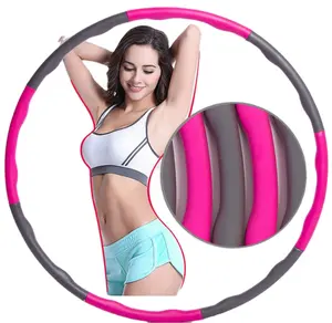 Vendita all'ingrosso rimovibile a otto sezioni in schiuma pesata Hula Gymnastic Hula Fitness Hoop per adolescenti e adulti