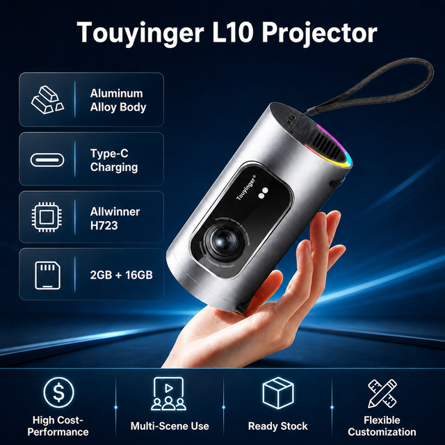 L10 Mini Projector Auto Focus 1080P Proyector Video Android 14 Dual Brand WiFi Portable 1800 ANSI Projector Mini Home Cinema