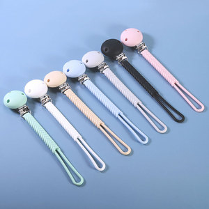 Chaîne de sucette pour bébé en silicone anti-chute avec clip 0-12 mois sans BPA, poignée droite - Product Image 1