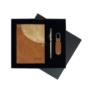 Promotional Business Gift <b>Set</b> A5 <b>Notebook</b> in Gift Box Metal Ballpoint Pen Keychain-for Corporate Gifting - Product Image 5