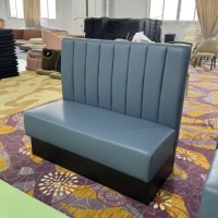 Canapé de restaurant bleu pour hôtel, salle à manger et salle à manger privée, base en bois robuste, revêtement résistant à l'usure