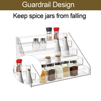 Étagère à épices et organisateur d'assaisonnements pliable et portable en acrylique à 5 niveaux, écologique, pour comptoir, armoire, garde-manger et rangement de cuisine
