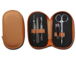 Donne uomo promozionale mini 5 pezzi in acciaio al carbonio strumenti per la cura delle unghie manicure pedicure regalo set in custodia con cerniera