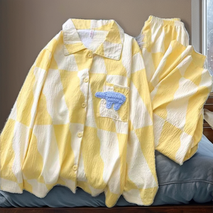 2026 New Design Spandex Cotton Women's Elastic Waist Breathable Winter Autumn Velour Long Sleeve Pajamas Sets - Product Image 2