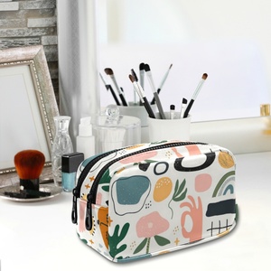 Wholesale Custom Print Pencil Bag Portable Cosmetic Pouch Bag Custom Quilted <b>Makeup</b> Bag for Travel - Product Image 6