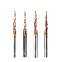 Fraise à queue conique spirale à 2 dents en carbure de tungstène OEM personnalisable R0.5 R1 R1.25 R1.5 pour gravure CNC