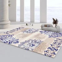 Tapis imprimé classique européen en polyester épais et doux pour salon, canapé, table basse, chambre à coucher