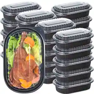 Factory Leakproof To Go Takeaway Containers Bpa Free Oval 3 Compartment Food Container