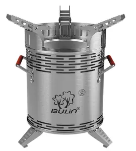 Schlussverkauf Bulin BL100-Q16 tragbarer Holz-Gas-Zweizweck-Ofen faltbarer Edelstahl-Rückstoß Lagerherd für draußen