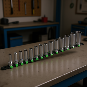 Socket <b>Set</b> 15 <b>Pc</b> Metric 6 Point Chrome Vanadium Steel For Auto Repair Tools - Product Image 3