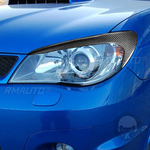 1 paire de couvre-phares en fibre de carbone véritable pour Subaru Impreza 9 2006-2007, garnitures de phares, autocollants de voiture - Product Image 6