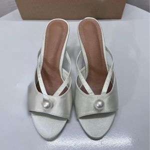 Sandales d'été élégantes à lacets en soie véritable, style luxe, talons blancs pour femme - Product Image 2