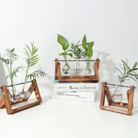 Handmade Rectangle Shape Wooden Hydroponics Flower Pot Sets