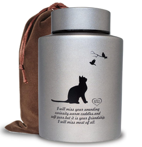 โกศสัตว์เลี้ยงสแตนเลสขนาดกลาง สลักโลโก้ได้ สำหรับใส่เถ้ากระดูกสัตว์เลี้ยงน้ำหนักไม่เกิน 60 ปอนด์ กล่องเก็บอัฐิที่ระลึก - Product Image 1