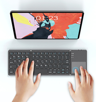 ZYQ 3-in-1 Keyboard Mekanik Lipat dengan Touchpad, Mini Nirkabel Terkecil untuk Laptop, Mendukung Pengisian Daya Nirkabel Melalui USB Type (Baru)