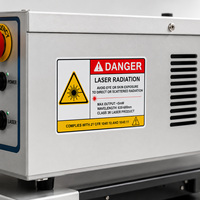 Étiquettes d'avertissement laser personnalisées, autocollants de sécurité contre les rayonnements laser, vinyle blanc, imperméable, résistant aux UV/à la déchirure, pelliculage brillant