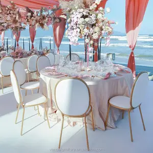 hot sale wedding stage furniture round back metal frame chair for event banquet