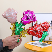 Ballon en aluminium Rose et Fleur pour la Saint-Valentin, les fiançailles, la fête des Mères, les anniversaires, Noël et Halloween - Décorations de fête - Recyclable