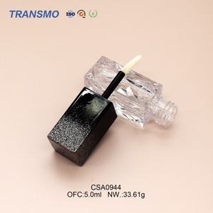 Conteneur de brillant à lèvres transparent carré OEM avec paillettes, tubes vides de rouge à lèvres liquide de 5 ml avec pinceau pour brillant à lèvres, flacon de teinte à lèvres - Product Image 1