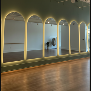 Specchio <span class=keywords><strong>LED</strong></span> <span class=keywords><strong>per</strong></span> Palestra e Studio Yoga, Montabile a Parete e a Pavimento, con Funzione di Cambio Colore - Product Image 4