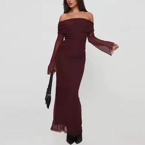 Robe d'été sexy 2025 pour femme, épaules dénudées, manches longues, dentelle, robes de soirée de luxe, coupe ajustée, robes modestes pour femme - Product Image 1