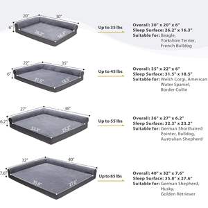 Cama ortopédica para perros, cubierta lavable extraíble impermeable, camas para perros, cama para perros con refuerzo de franela con espuma para huevos - Product Image 6