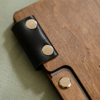 Menu de restaurant de luxe personnalisé avec logo gravé, planche à boissons en bois remplaçable, porte-menu en bois rigide