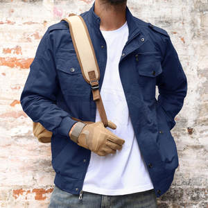 Veste en coton de style rue haute de service OEM à col montant avec motif de lettres Nouvel arrivage de haute qualité Article de vente en ligne - Product Image 3