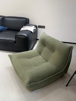 Fauteuil Lounge Individuel Mufang, Détachable, Lavable, Éponge Haute Densité, Style Ravioli Compressé, Inclinable, Tapissé, pour Utilisation en Villa