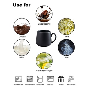 <span class=keywords><strong>Tasse</strong></span> à Café en Céramique Noire <span class=keywords><strong>Mate</strong></span> de 8, 12, 14, 16 Onces, Grande Capacité, Design Moderne, avec Gravure Laser et Logo Personnalisé - Product Image 3