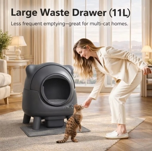 Caja de arena inteligente de diseño abierto de 50L para gatos con sensor de seguridad infrarrojo para gatos de todas las edades - personalización disponible - Product Image 4