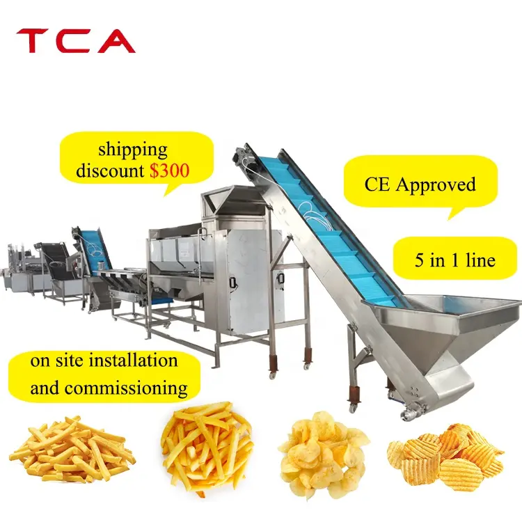 Línea de producción automática de patatas fritas, máquina para hacer patatas fritas, planta de procesamiento de patatas fritas congeladas