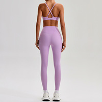 Ensemble de yoga 2 pièces Aoyema pour femme, respirant, avec dos croisé et finition double face, idéal pour le fitness