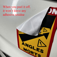 Autocollants auto-adhésifs pour voiture avec logo personnalisé Panneaux d'avertissement d'angle mort Décalcomanies en vinyle PVC Décoration de pare-chocs de voiture